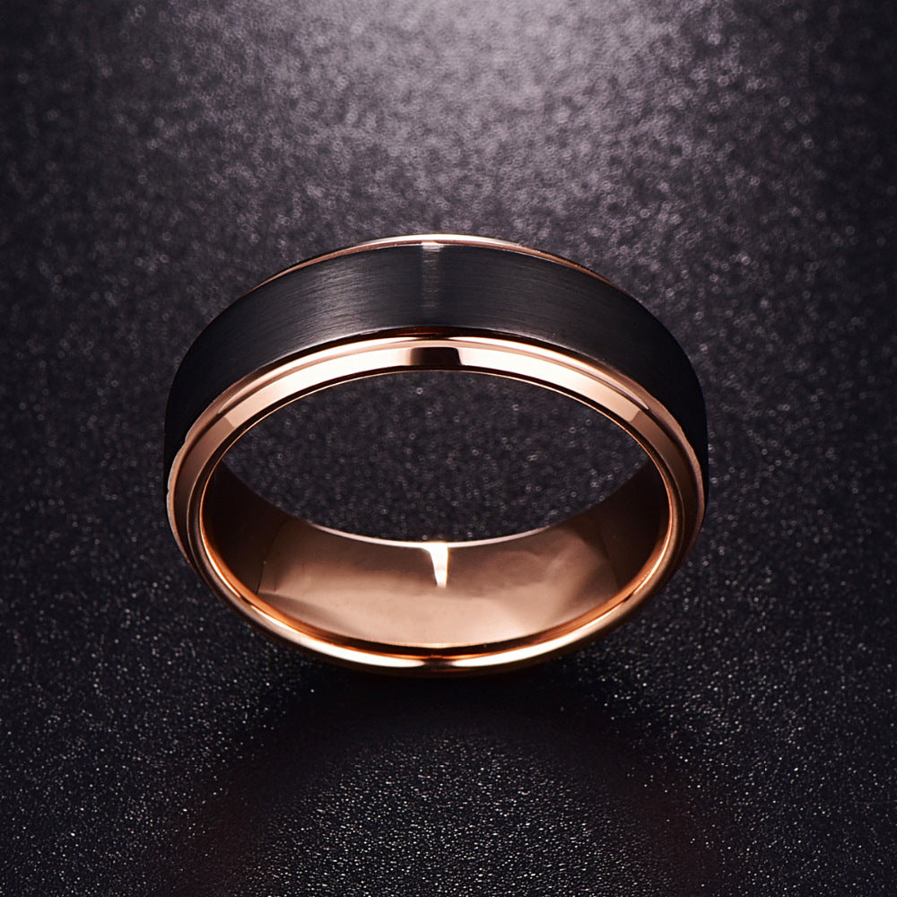 Gabay jewelry stock supply cross-border e-commerce merchantable jewelry fashion creative rose gold black stainless steel ring