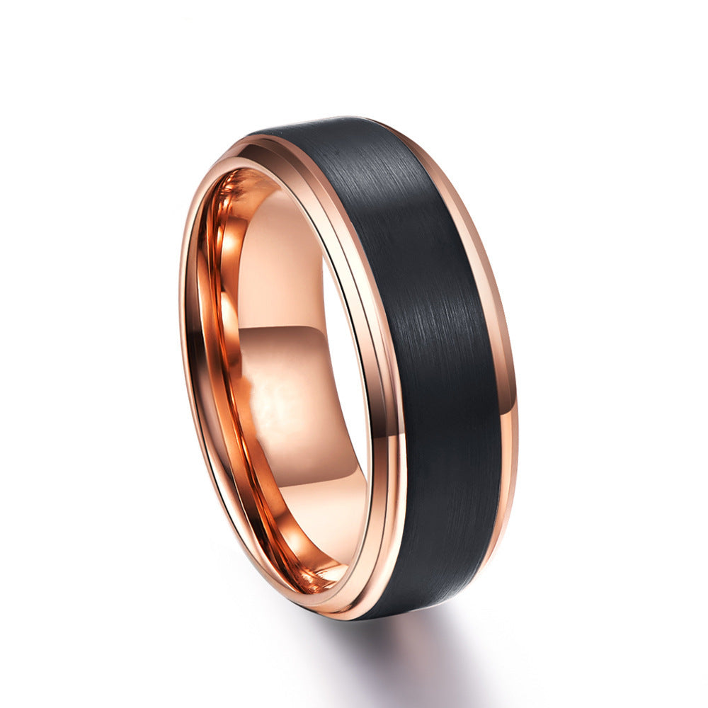 Gabay jewelry stock supply cross-border e-commerce merchantable jewelry fashion creative rose gold black stainless steel ring