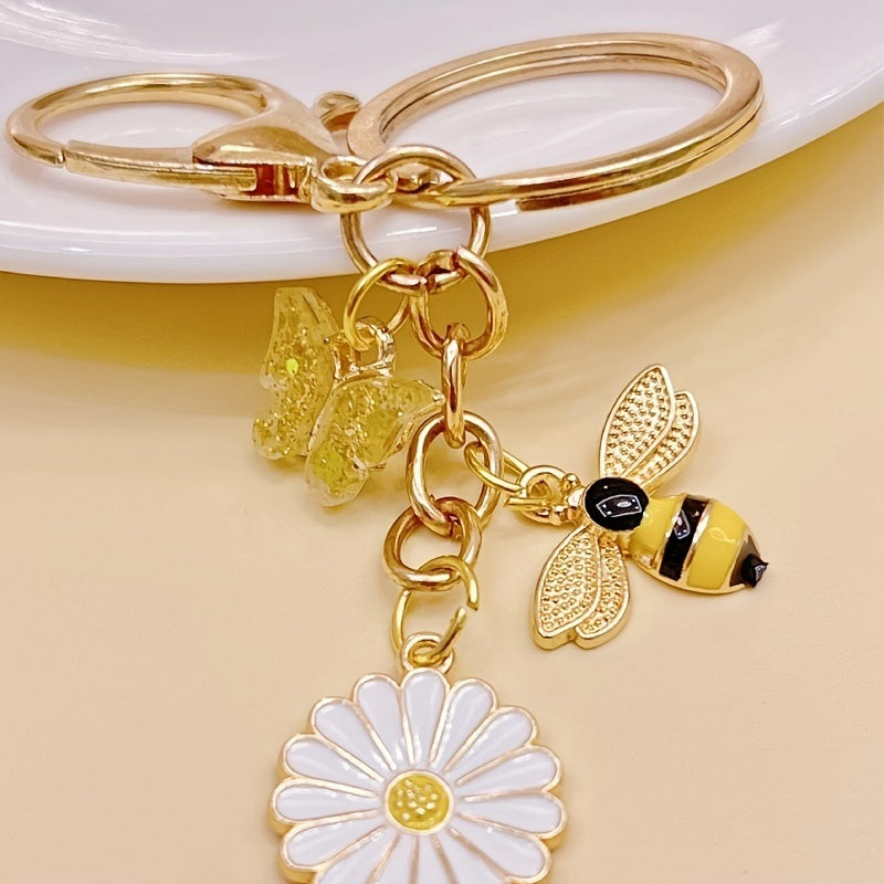 10/30pcs Golden Bee Shape DIY Ear Pendant Necklace Bracelet Pendant Jewelry Accessories