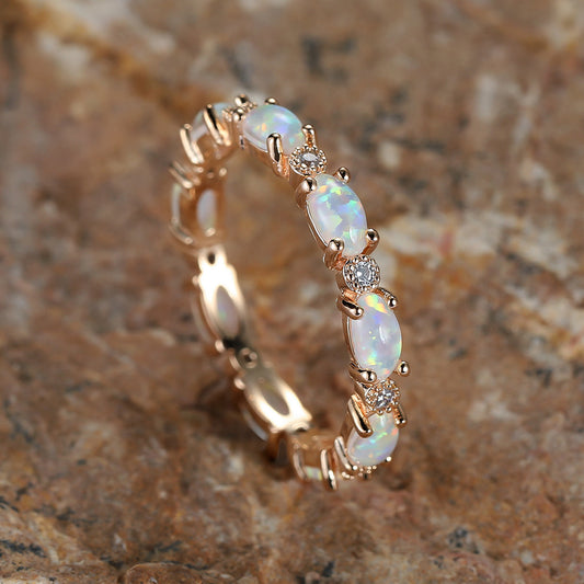 Ring Of Opal Engagement Wedding Valentine's Gift Women's Exquisite Jewelry Trendy Accessories
