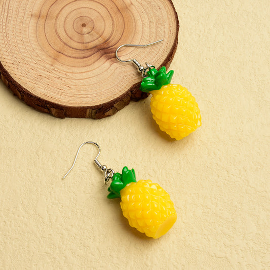 Pineapple Earrings Cartoon Fruit Shaped Pendant Drop Earrings Cute Fruit Ear Jewelry For Summer Beach Birthday Party Gifts