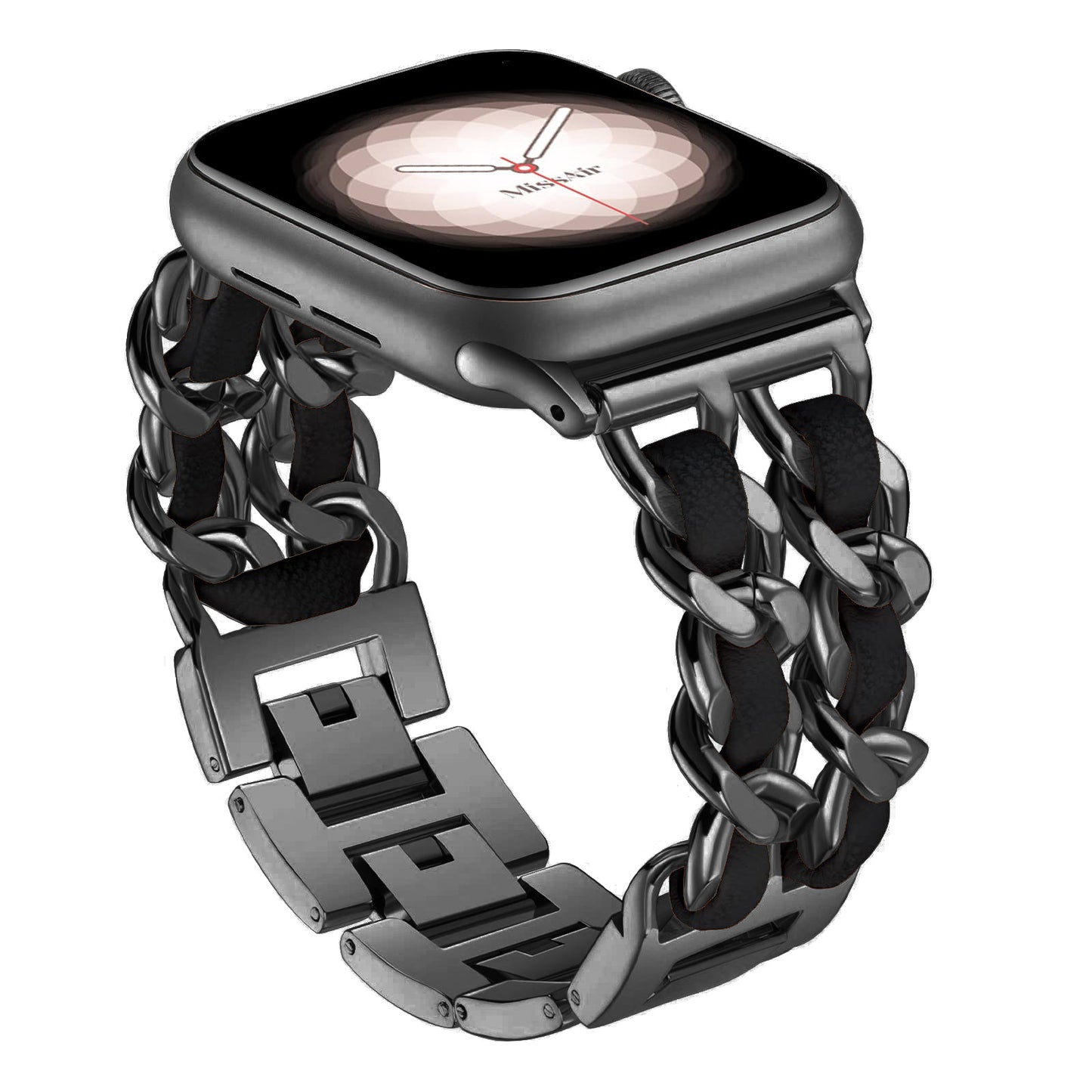 Apple Watch Metal strap IWATCH 1-8 Watch with stainless steel double chain leather watch strap